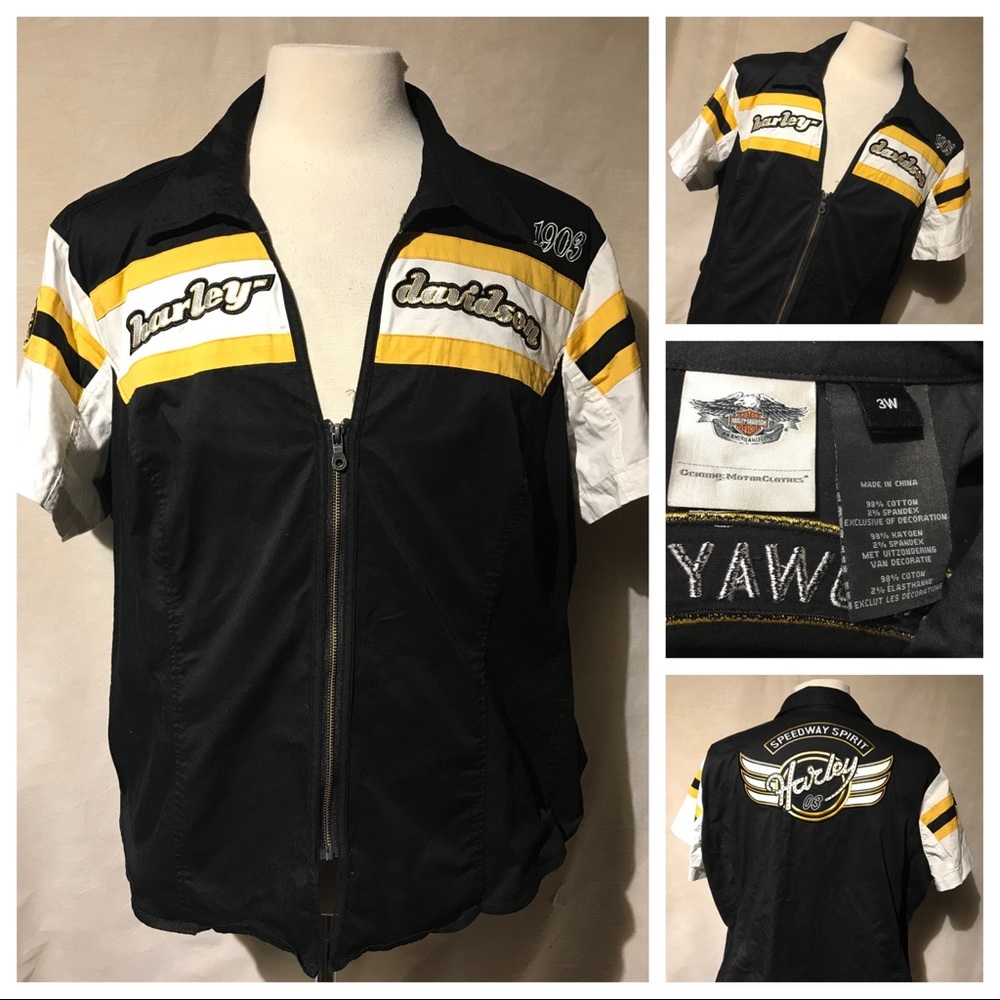 Harley Davidson 3W Zipper Speedway Shirt A3564